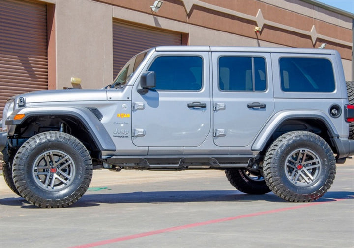 N-Fab Predator Pro Step System 2018 Jeep Wrangler JL 4 Door SUV - Tex. Black - Bull Strap