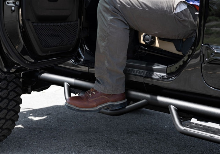 N-Fab RS Nerf Step 07-18 Jeep Wrangler JK 4DR - Full Length - Tex. Black - Bull Strap