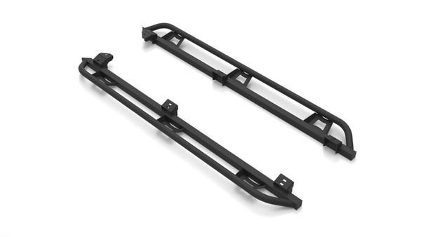 N-Fab Trail Slider Steps 16-20 Toyota Tacoma Crew Cab All Beds - SRW - Textured Black - Bull Strap