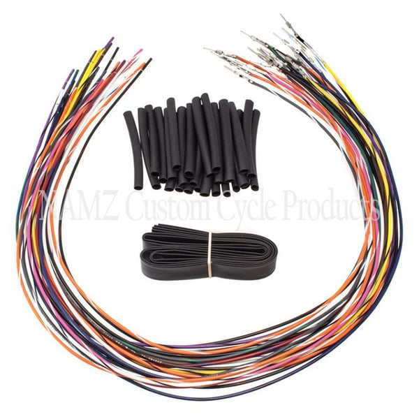 NAMZ 07-13 Baggers (Excl TBW) Handlebar Switch Wire Extensions 24in. (Cut & Solder/Max 20in. Apes) - Bull Strap
