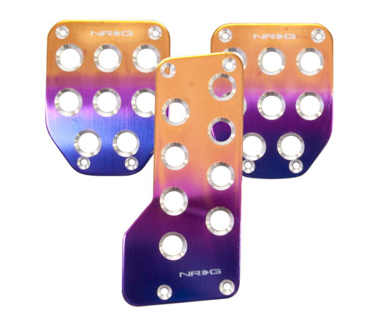 NRG Aluminum Sport Pedal M/T - Purple/Titanium Fade - Bull Strap