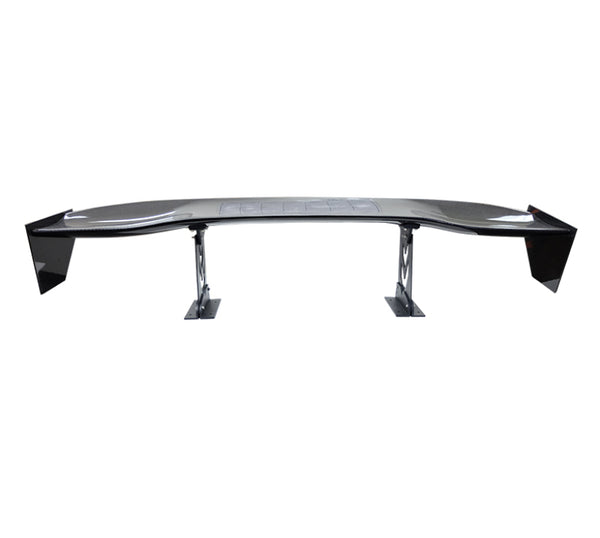 NRG Carbon Fiber Spoiler - Universal (59in.) NRG Logo Large End Plates - Bull Strap