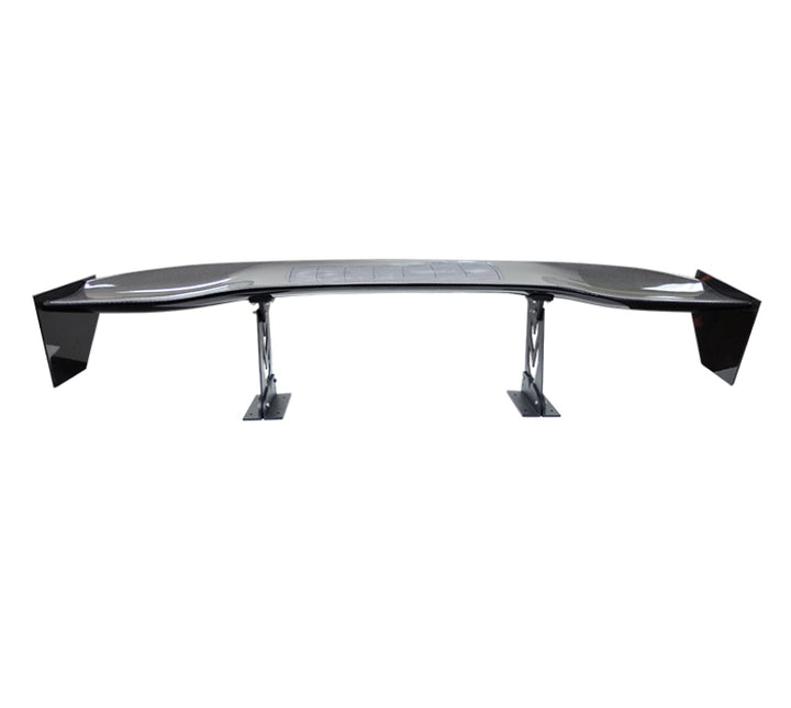 NRG Carbon Fiber Spoiler - Universal (59in.) NRG Logo Large End Plates - Bull Strap