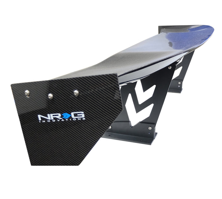 NRG Carbon Fiber Spoiler - Universal (59in.) NRG Logo Large End Plates - Bull Strap