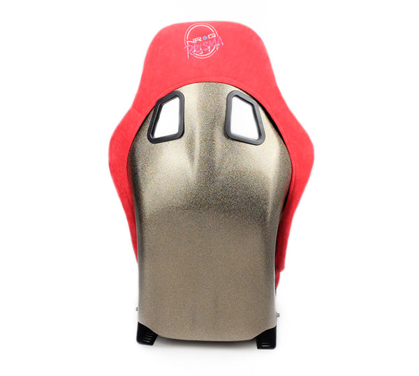 NRG FRP Bucket Seat ULTRA Edition - Medium (Red Alcantara/Pearlized Back) - Bull Strap