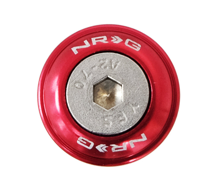 NRG Fender Washer Kit w/Rivets For Plastic (Red) - Set of 10 - Bull Strap