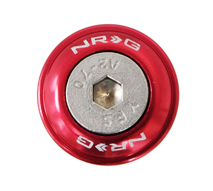 NRG Fender Washer Kit w/Rivets For Plastic (Red) - Set of 10 - Bull Strap
