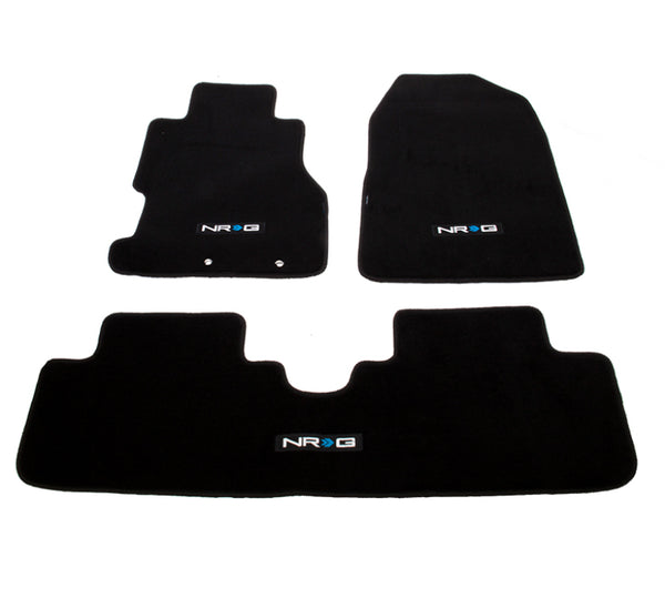 NRG Floor Mats - 02-03 Honda Civic Si 3DR Coupe (NRG Logo) - 3pc. - Bull Strap