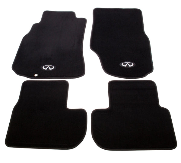 NRG Floor Mats - 03-06 G35 (Infiniti Emblem Logo) - 4pc. - Bull Strap