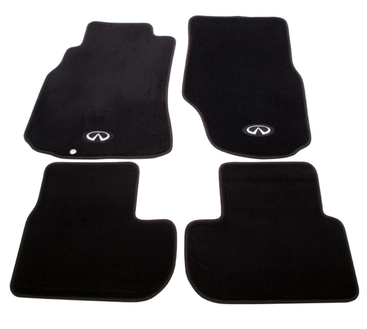NRG Floor Mats - 03-06 G35 (Infiniti Emblem Logo) - 4pc. - Bull Strap