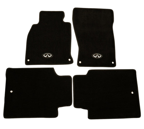 NRG Floor Mats - 13+ Infinity Q70 w/ Infiniti Emblem Logo (4 pieces) - Bull Strap