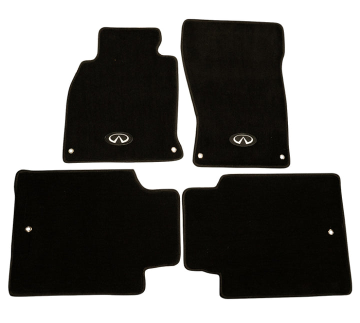 NRG Floor Mats - 13+ Infinity Q70 w/ Infiniti Emblem Logo (4 pieces) - Bull Strap