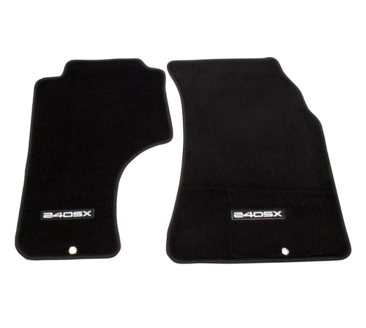 NRG Floor Mats - 89-98 Nissan 240SX (240SX Logo) - 2pc. - Bull Strap