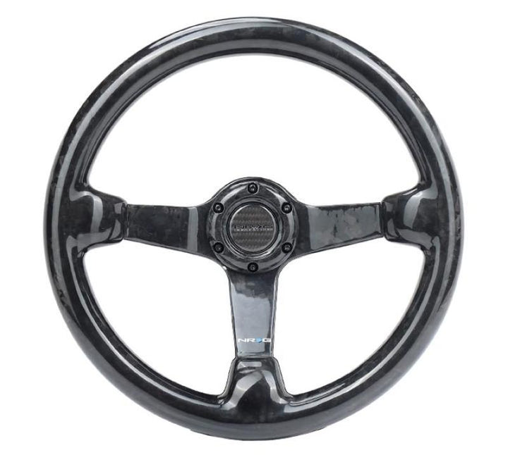 NRG Forged Carbon Fiber Steering Wheel (350mm / 3in. Deep) - Bull Strap