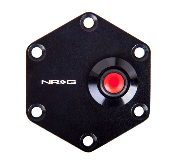 NRG Hexagnal Steering Wheel Ring w/Horn Button - Black - Bull Strap