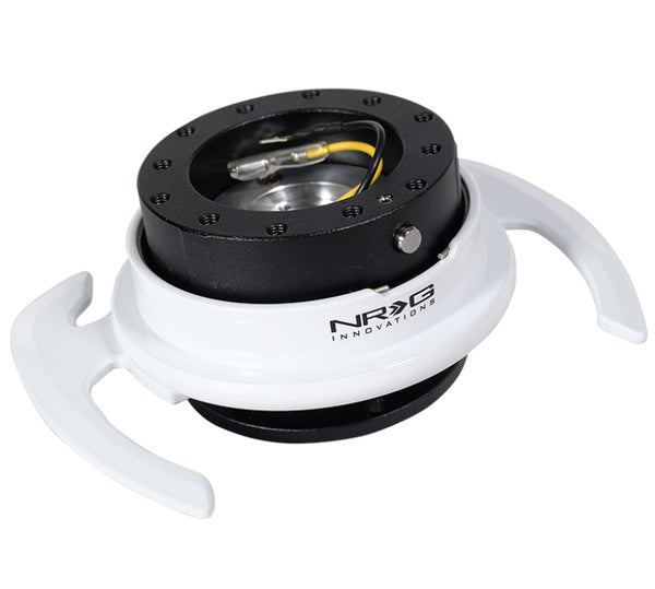 NRG Quick Release Kit - Black Body/ White Ring w/ Handles - Bull Strap