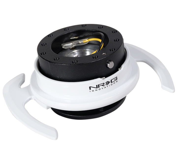 NRG Quick Release Kit - Black Body/ White Ring w/ Handles - Bull Strap