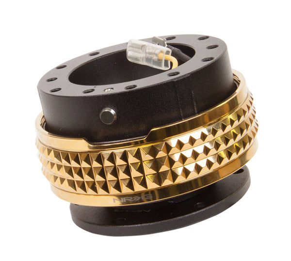 NRG Quick Release Kit - Pyramid Edition - Black Body / Chrome Gold Pyramid Ring - Bull Strap