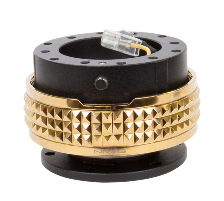 NRG Quick Release Kit - Pyramid Edition - Black Body / Chrome Gold Pyramid Ring - Bull Strap