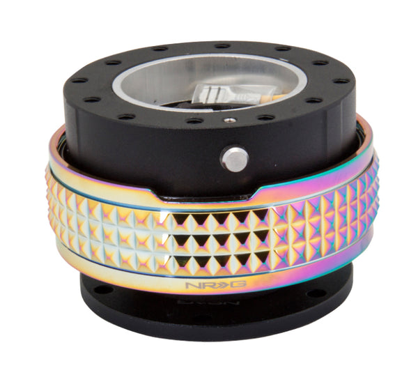 NRG Quick Release Kit - Pyramid Edition - Black Body / Neochrome Pyramid Ring - Bull Strap