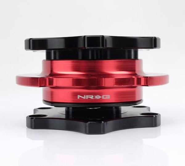 NRG Quick Release SFI SPEC 42.1 - Shinny Black Body / Red Shinny Ring - Bull Strap