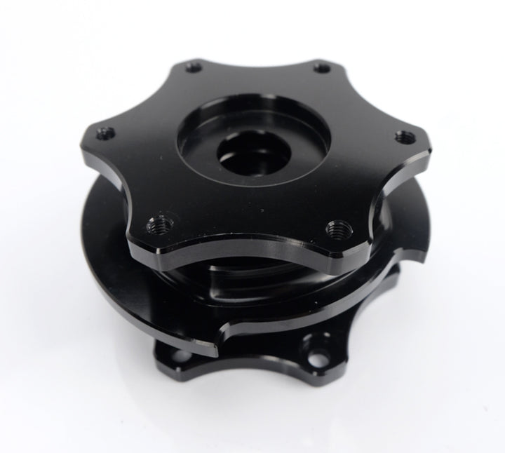 NRG Quick Release SFI SPEC 42.1 - Shiny Black Body / Shiny Black Ring - Bull Strap