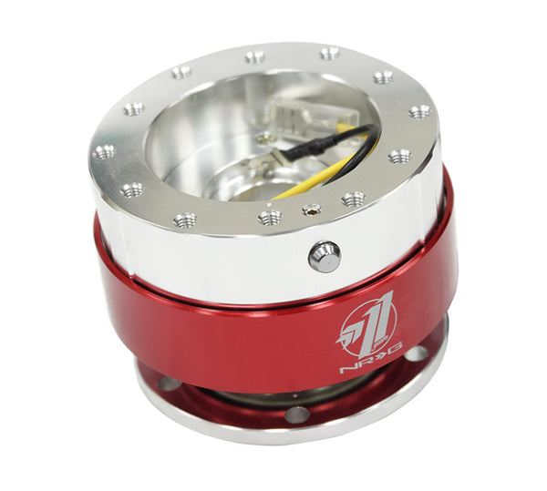 NRG Quick Release - Silver Body/ Red Chrome Ring - Bull Strap