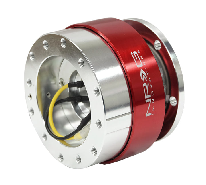 NRG Quick Release - Silver Body/ Red Chrome Ring - Bull Strap