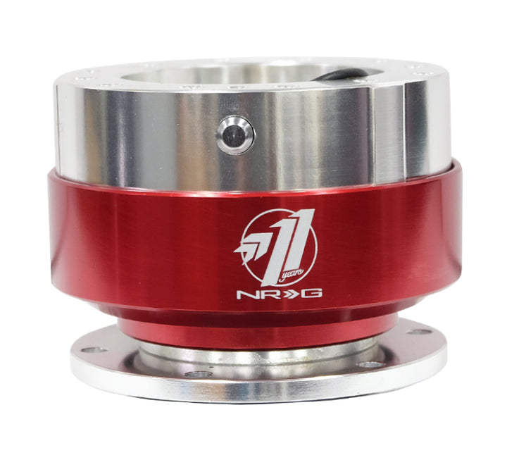 NRG Quick Release - Silver Body/ Red Chrome Ring - Bull Strap