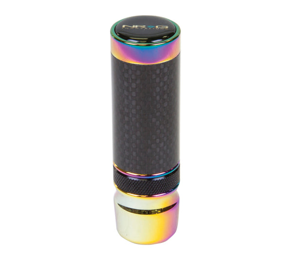 NRG Slimboy Adjustable Shift Knob (M10X1.25) Nissan / Mazda / Toyota - Carbon Fiber / Neochrome - Bull Strap
