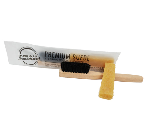 NRG Suede Steering Wheel Cleaning Kit- Including Eraser and Horse Brush - Bull Strap