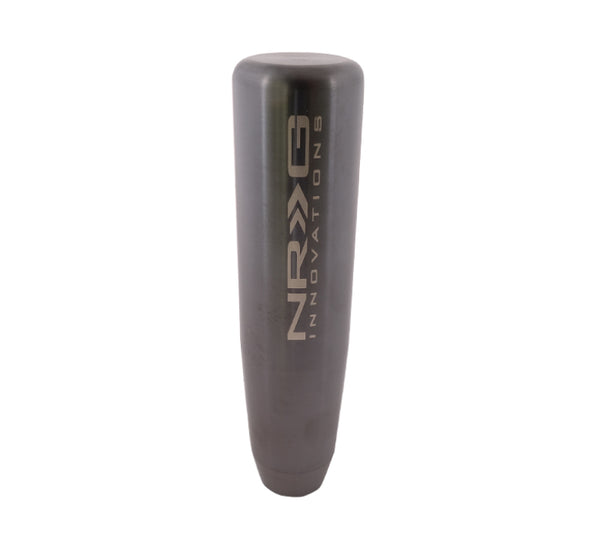 NRG Universal Short Shifter Knob - 5in. Length / Heavy Weight 1.27Lbs. - Black Chrome - Bull Strap