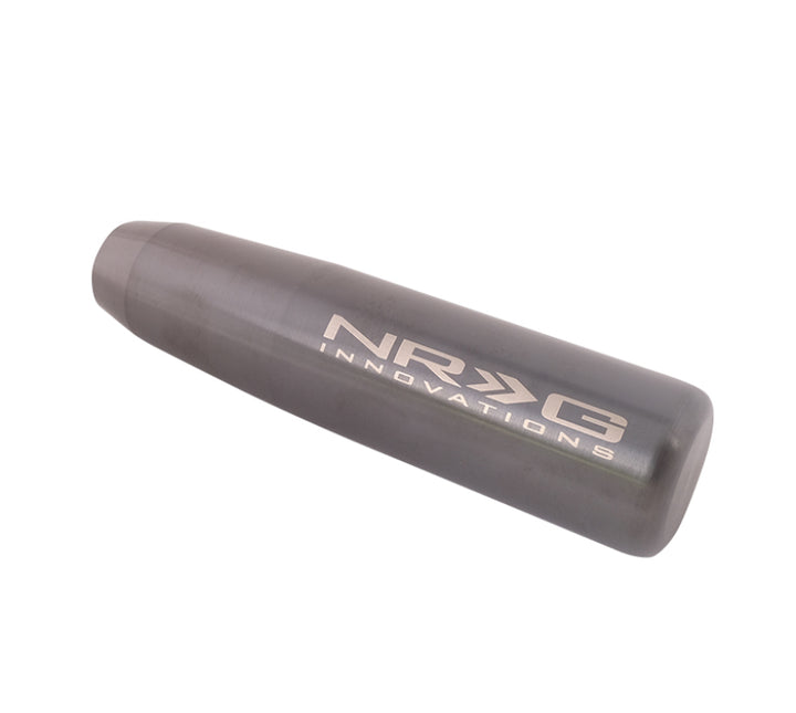 NRG Universal Short Shifter Knob - 5in. Length / Heavy Weight 1.27Lbs. - Black Chrome - Bull Strap