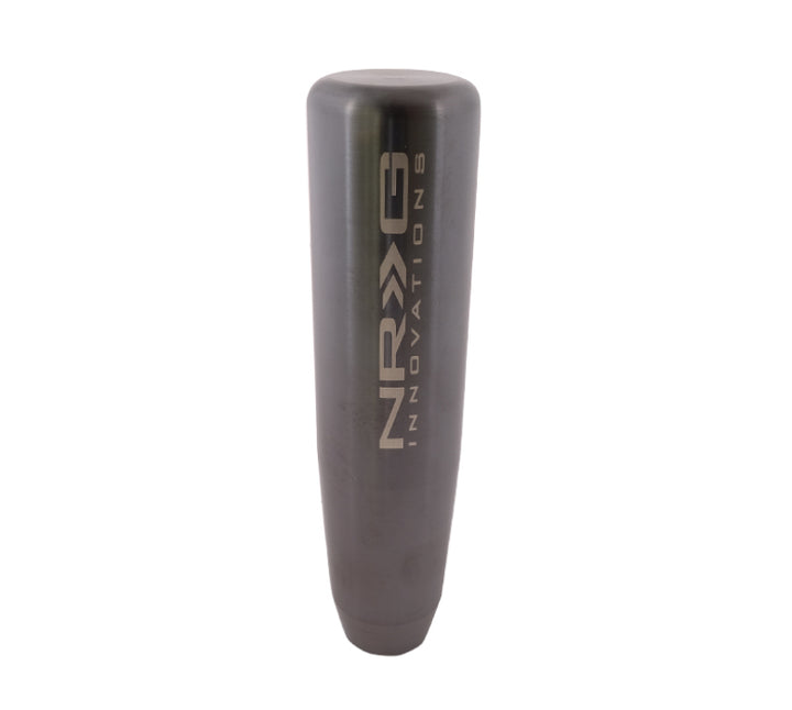 NRG Universal Short Shifter Knob - 5in. Length / Heavy Weight 1.27Lbs. - Black Chrome - Bull Strap