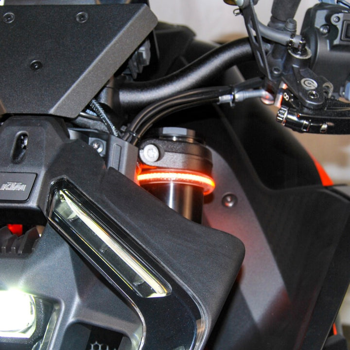 New Rage Cycles 24+ KTM 1390 Super Duke Front Turn Signals - Bull Strap