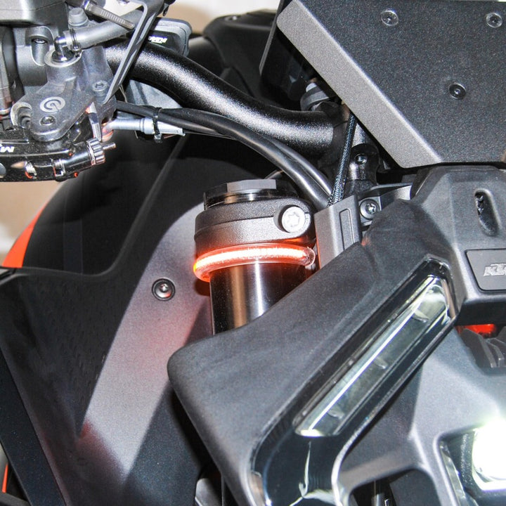 New Rage Cycles 24+ KTM 1390 Super Duke Front Turn Signals - Bull Strap