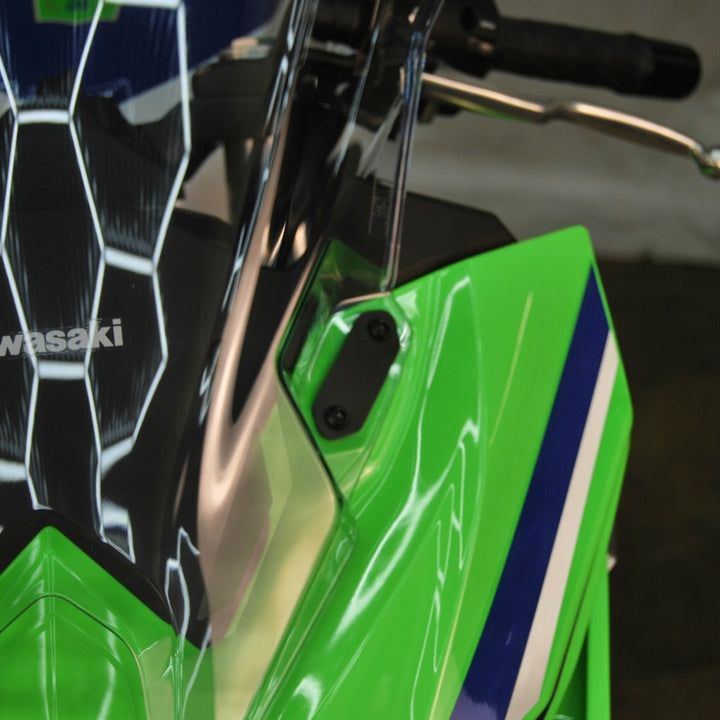 New Rage Cycles 24+ Kawasaki 500 Ninja Block Off Plates - Bull Strap
