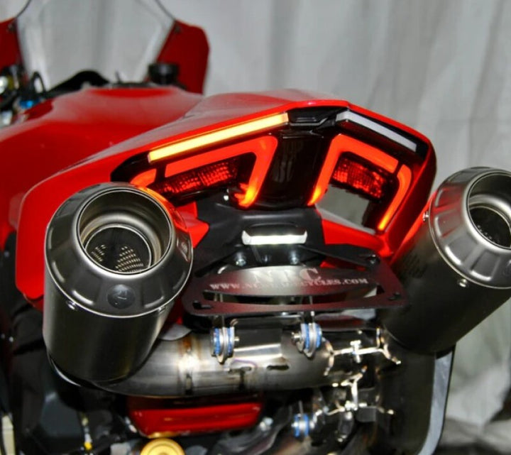 New Rage Cycles 25+ Ducati V4 Panigale/V4 Streetfighter Fender Eliminator - Akrapovic Race Exhaust - Bull Strap