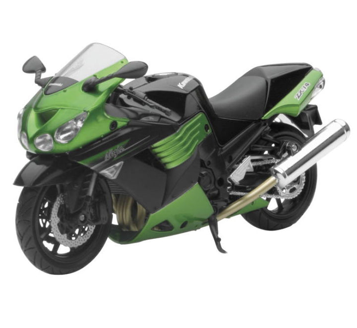 New Ray Toys Kawasaki ZX-14 Street Bike (Green) Scale/ - 1:12 - Bull Strap