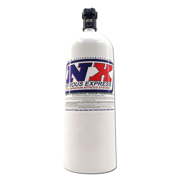 Nitrous Express 15lb Bottle w/Lightning 500 Valve (6.89 Dia x 26.69 Tall) - Bull Strap
