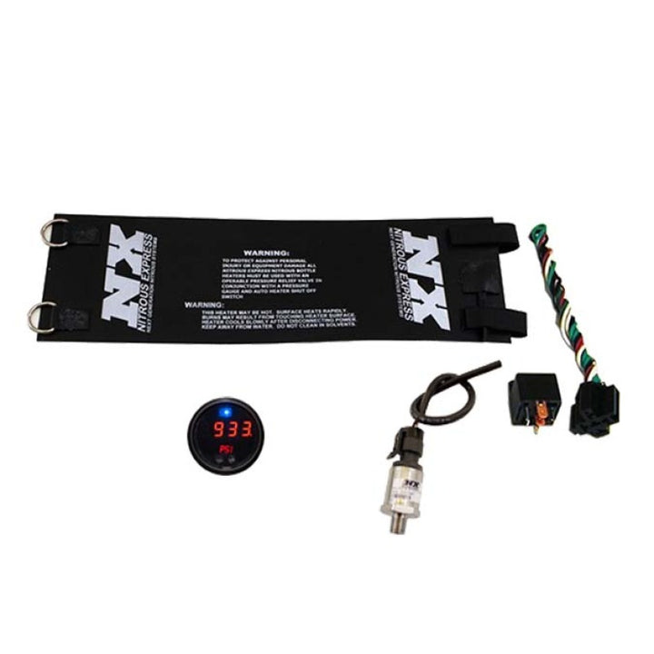 Nitrous Express 2-5/16in Nitrous Pressure Controller/Gauge/Bottle Heater Kit - Bull Strap