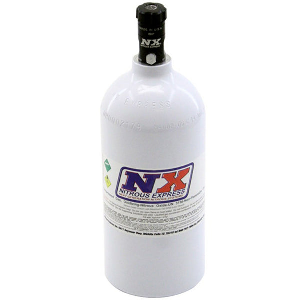 Nitrous Express 2.5lb Bottle w/Motorcycle Valve (4.38 Dia x 12.37 Tall) - Bull Strap