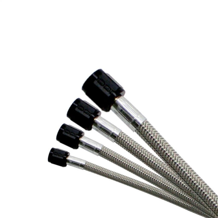 Nitrous Express 3AN 24in SS Braided Hose - Black - Bull Strap