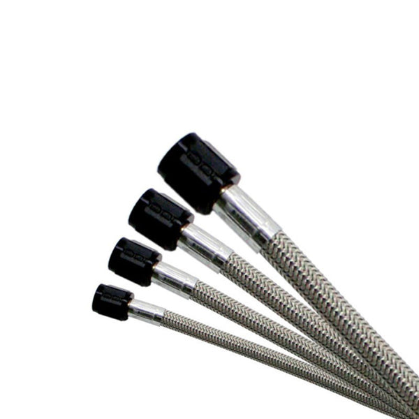 Nitrous Express 4AN 20ft Stainless Steel Braided Hose - Black - Bull Strap