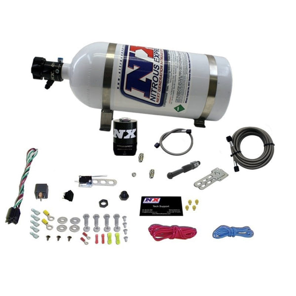 Nitrous Express Dry EFI Single Nozzle Nitrous Kit (35-150HP) w/10lb Bottle - Bull Strap