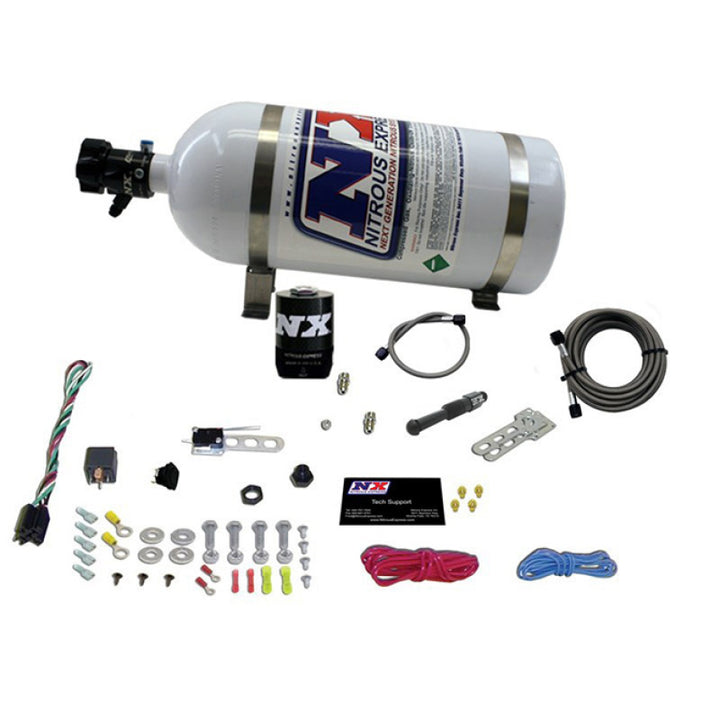 Nitrous Express Dry EFI Single Nozzle Nitrous Kit (35-150HP) w/10lb Bottle - Bull Strap