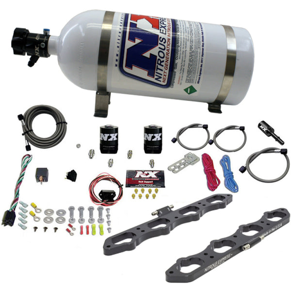 Nitrous Express Ford Coyote 5.0L V8 Nitrous Wet Port Plate Kit w/10lb Bottle - Bull Strap