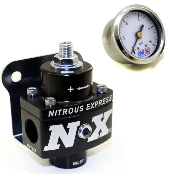 Nitrous Express Fuel Pressure Regulator Non Bypass w/Fuel Pressure Gauge - Bull Strap