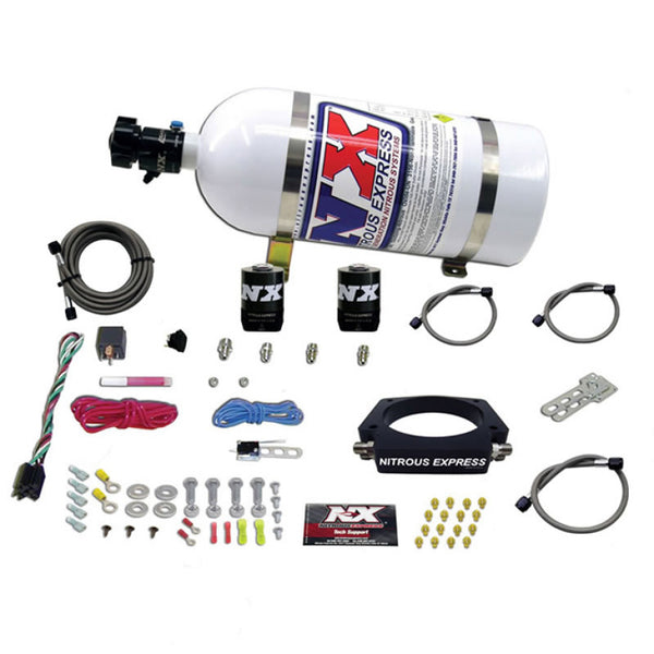 Nitrous Express GM LS 102mm Nitrous Plate Kit (50-400HP) w/10lb Bottle - Bull Strap