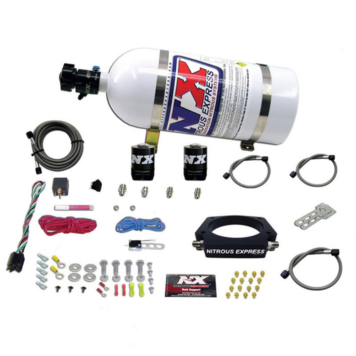 Nitrous Express GM LS 102mm Nitrous Plate Kit (50-400HP) w/10lb Bottle - Bull Strap